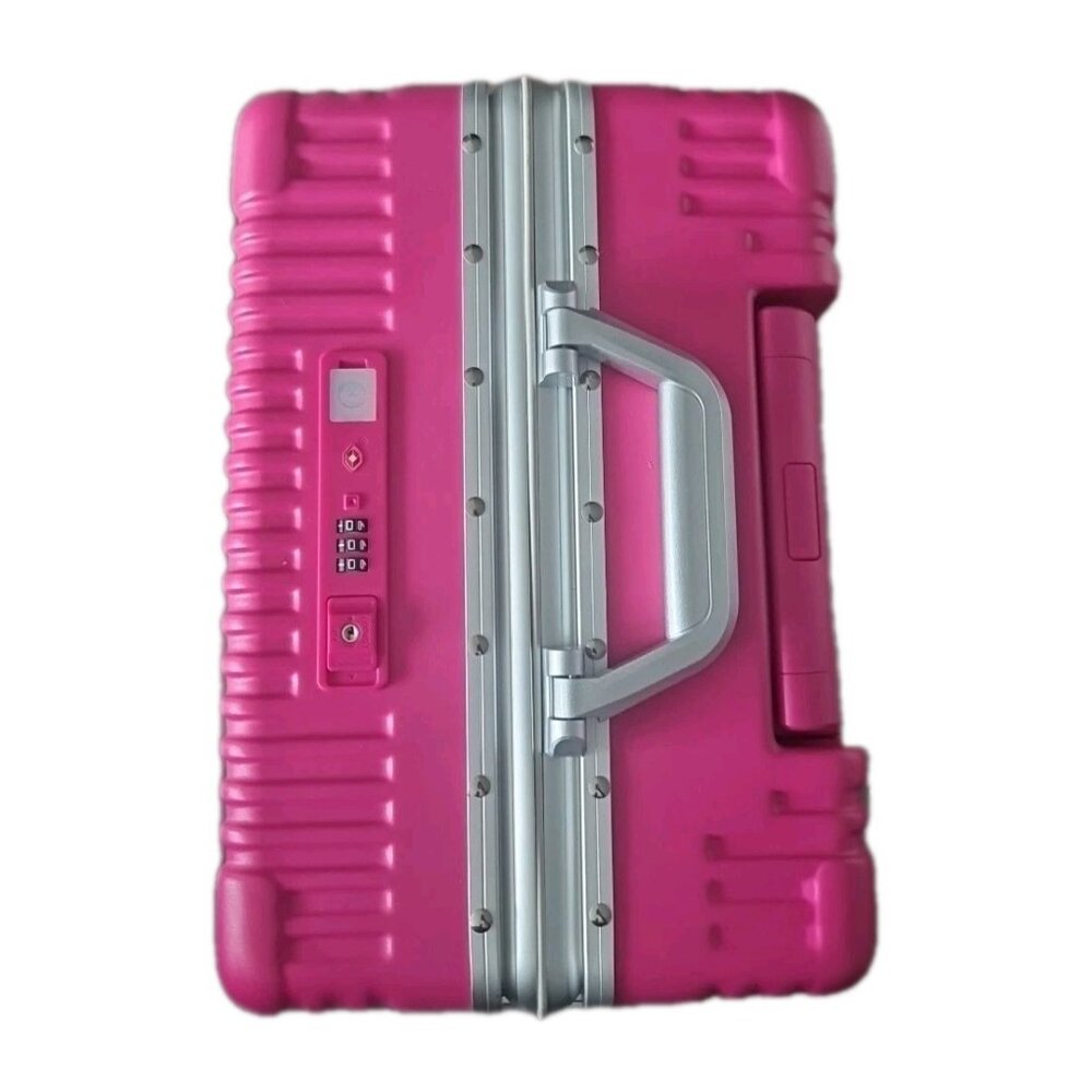 Vibrant Hot Pink Hard-Shell Travel Suitcase - Picture 3 of 14